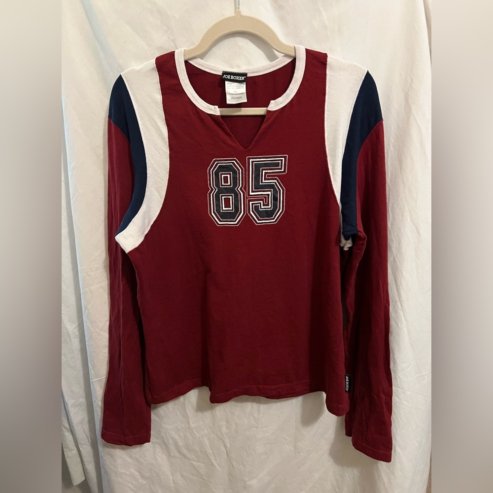 Joe Boxer Maroon, Navy & White Top Size Juniors XL